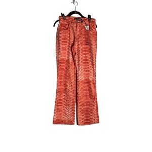 R.V.T. Snakeskin Orange Print Stretch/Spandex Jeans in Size 11/12